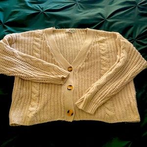 Cropped V-neck Sweater